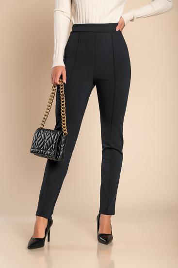 Elegantné nohavice s elastickým pásom, čierne