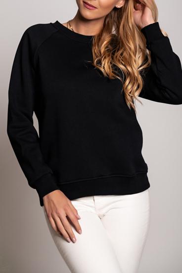 Bavlnené športové tričko s dlhým rukávom Maliya, čierne