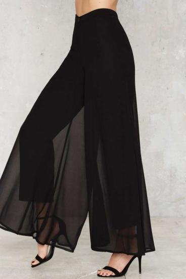 Elegantné dlhé nohavice Veronna, čierne