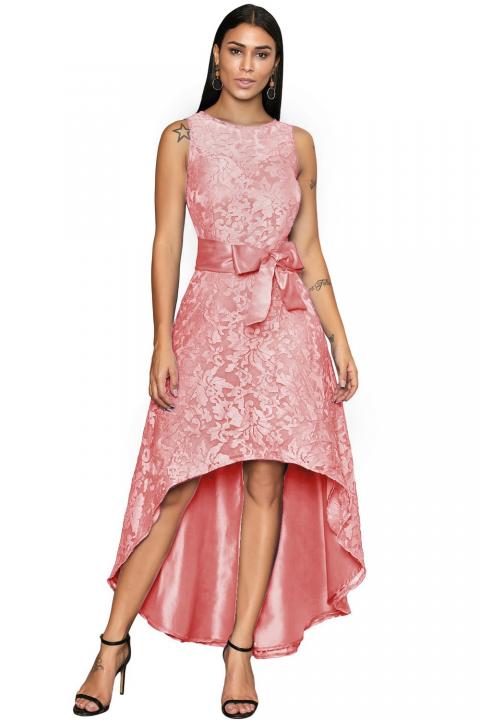 Elegantné mini šaty bez rukávov s krásnou čipkou Suzan, ružové