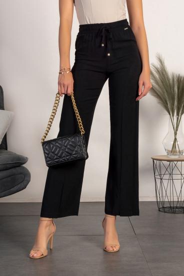 Elegantné rovné nohavice Amarga, čierne