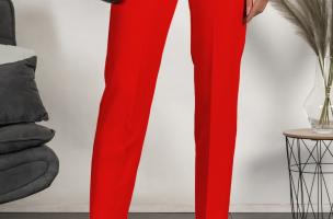Elegantné dlhé nohavice Tordina, červené