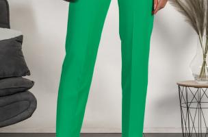 Elegantné dlhé nohavice Tordina, zelené