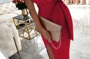 Elegantné midi šaty Triona, červené