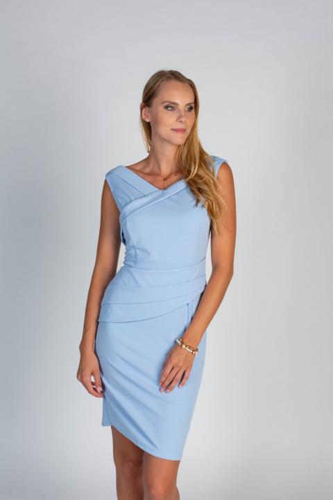 Elegantné mini šaty bez rukávov Montreal, svetlo modré