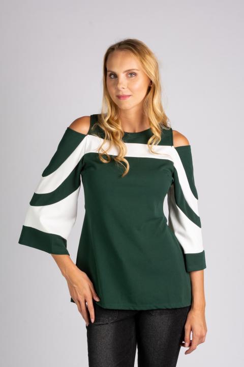 Elegantné tričko Ninita, tmavo zelené