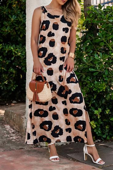 Maxi šaty s leopardím vzorom, leopardie