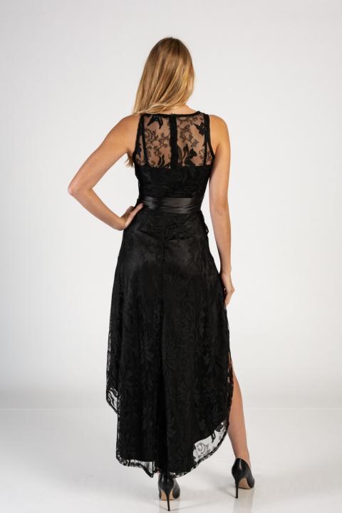 Elegantné mini šaty bez rukávov s krásnou čipkou Suzan, čierne