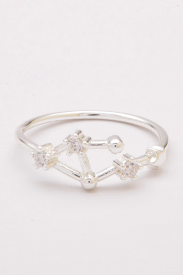 Strieborný prsteň s ozdobnými diamantmi, ART502 LIBRA, striebornej farby
