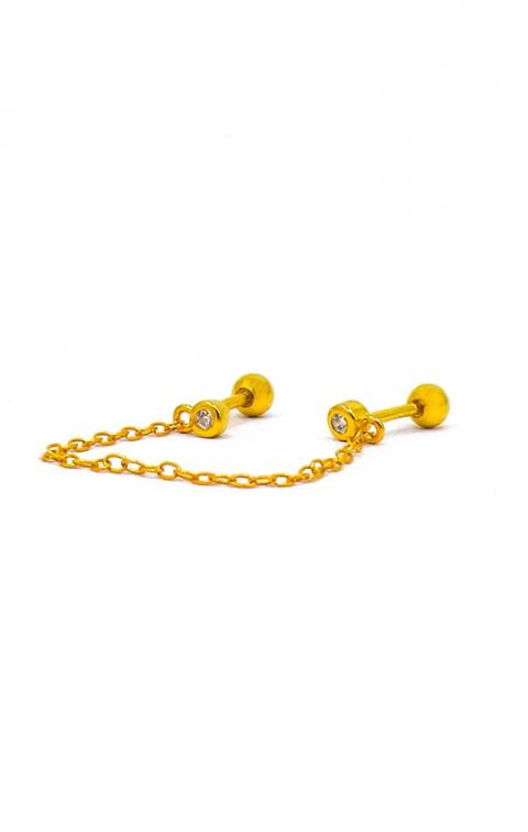 Elegantné mini náušnice s retiazkou, ART860, zlatá farba