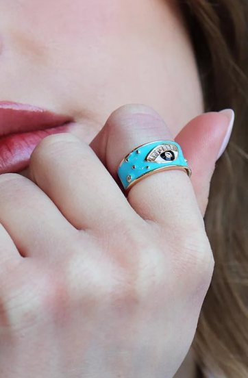 Elegantný prsteň, ART533, modrý
