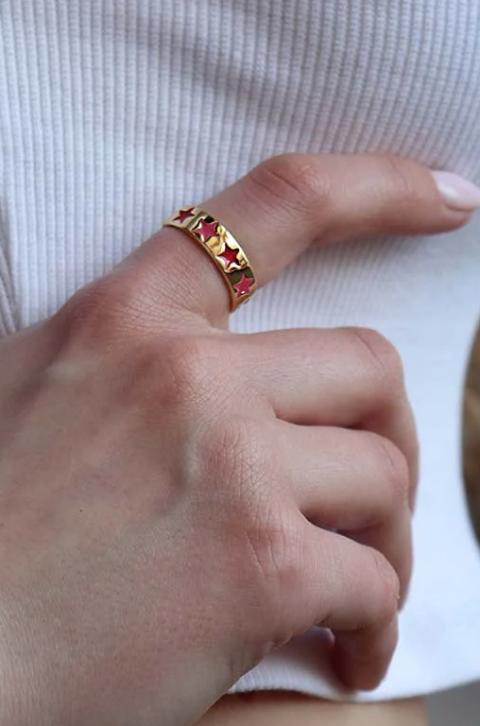 Elegantný prsteň, červený