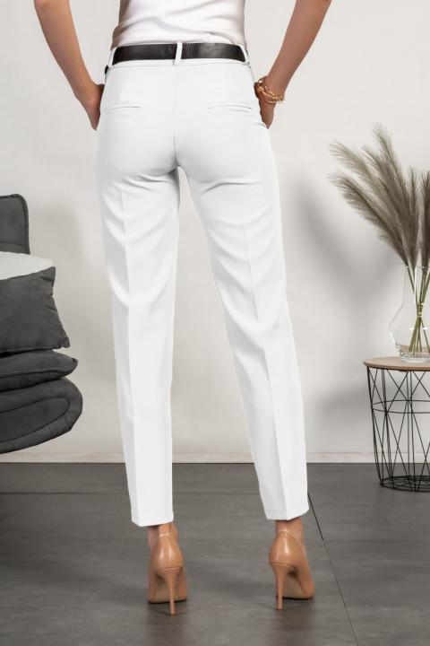 Elegantné dlhé nohavice Tordina, biele
