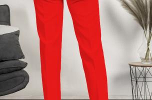 Elegantné dlhé nohavice Tordina, červené