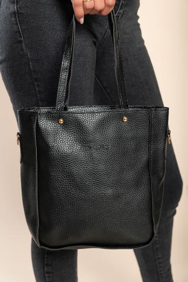 4-dielna súprava peňaženky a kabelky, čierna