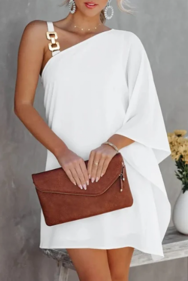 Elegantné mini šaty, biele