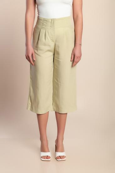 Capri nohavice plus size, svetlozelené