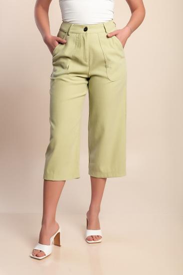Capri nohavice plus size, svetlozelené