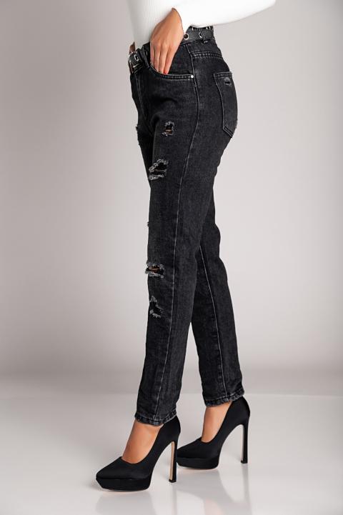,,Mom fit'' džínsy s rázporkami Marsura, čierne