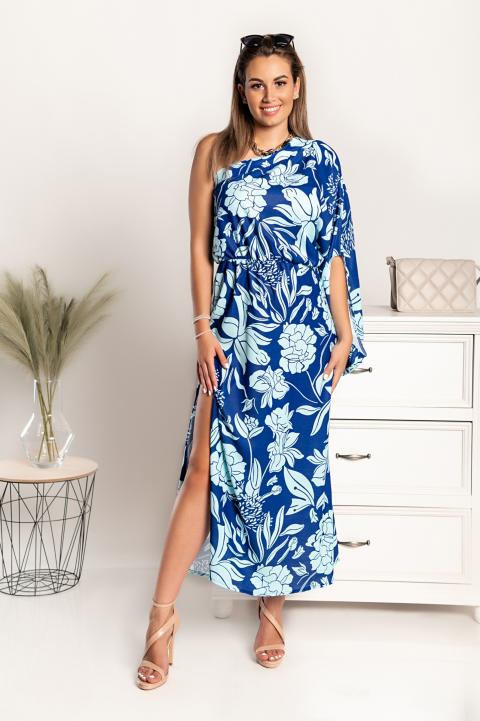 Elegantné maxi šaty s potlačou Tiezza, modré