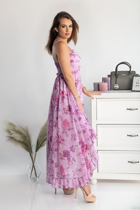 Elegantné maxi šaty s potlačou Noalla, fialové