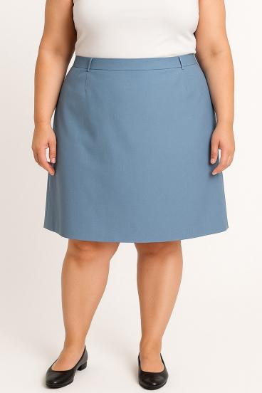 Elegantná sukňa veľkosti plus, modrá