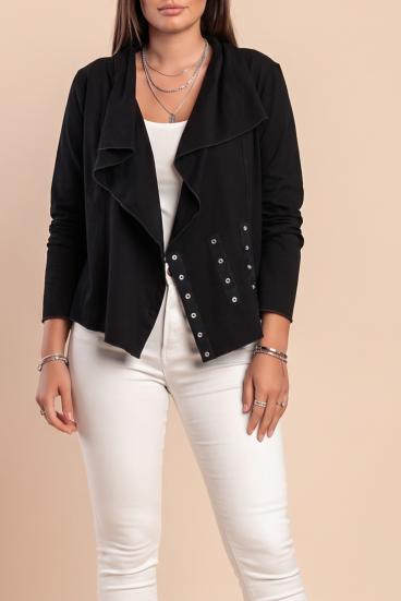 Cardigan s dekoratívnymi detailmi, čierny