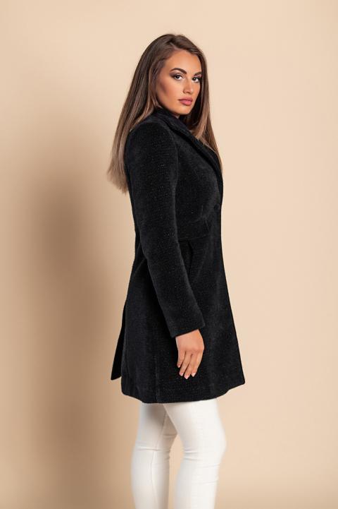 Elegantný kabát Nusca, čierny