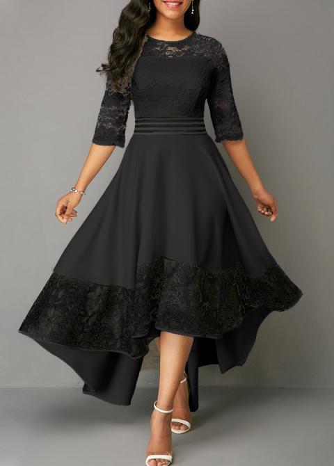 Elegantné šaty s čipkou Bianca, čierne