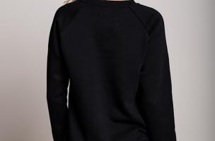 Bavlnené športové tričko s dlhým rukávom Maliya, čierne