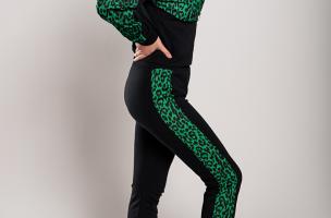 Tepláková súprava s leopardím vzorom Segovia, zelená