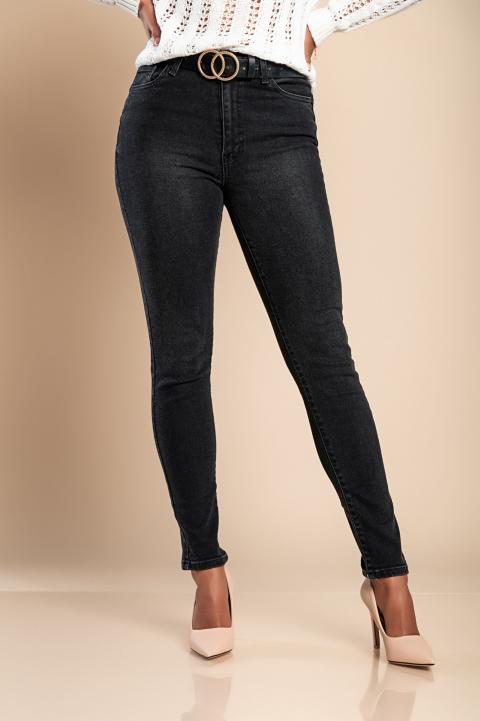 Strečové džínsy s úzkym strihom, čierne
