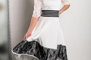 Elegantné šaty s čipkou Bianca, biele