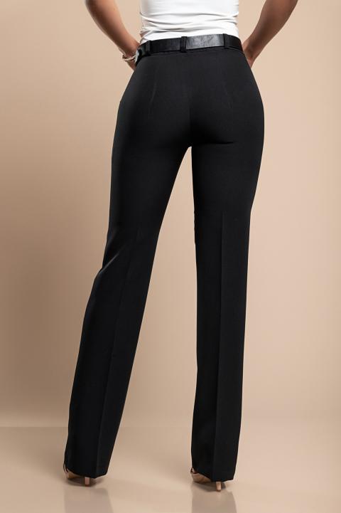 Elegantné dlhé nohavice s rovnou nohavicou, čierne