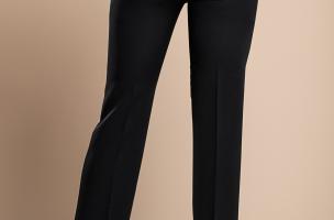 Elegantné dlhé nohavice s rovnou nohavicou, čierne