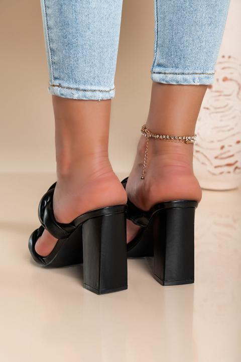 Sandále na vysokom podpätku, čierne