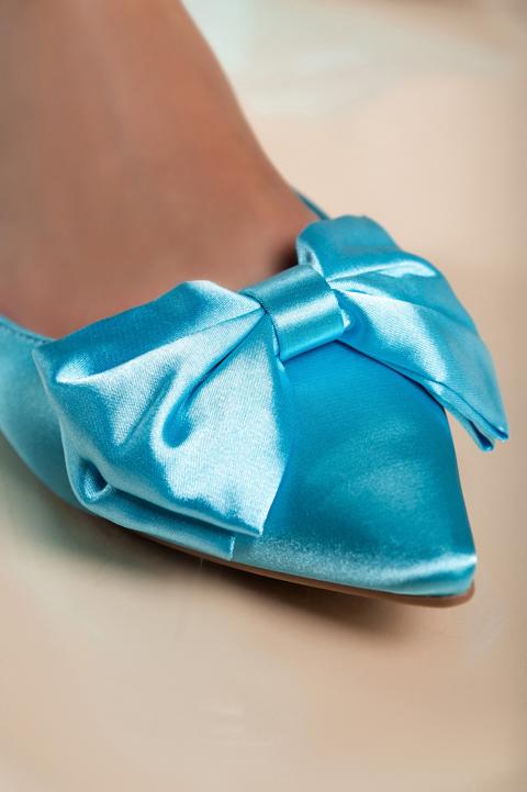 Topánky s ozdobnou mašľou, modré