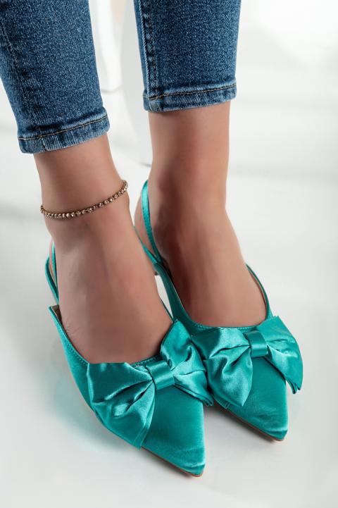 Topánky s ozdobnou mašľou, zelené