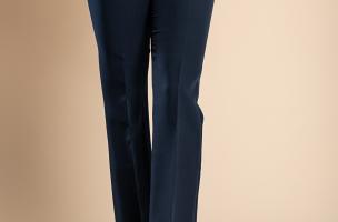 Elegantné dlhé nohavice s rovným strihom, tmavomodré
