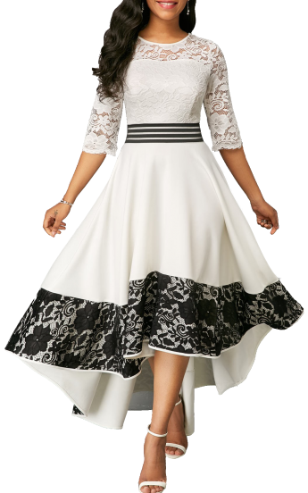 Elegantné šaty s čipkou Bianca, biele